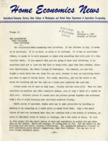 Home Economics News Service, volume 13, number 15: Use Imagination When Preparing Meat Leftovers, Leftovers are Delicious in Cream Soups, Mirror Must Have Special Cleaning Care