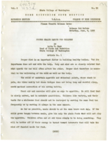 Home Economics News Service, volume 02, number 26: Proper Health Habits for Children, Too Much Heat Ruins Rayons, Utensils Unneeded by Camp Cooks, Clothes Fear