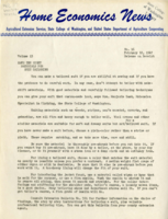 Home Economics News Service, volume 13, number 16: Have the Right Materials for Suit Tailoring, "Old Soup Kettle" is No Longer the Symbol of Thrift, Careless Habits Damage Textiles in Every Home