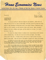 Home Economics News Service, volume 13, number 01: Old Furs May Be Cleaned and Reworked at Home, National Diet Hits New High in Food Value, Farm Homes Grow in Size and Equipment