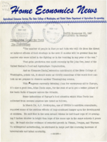 Home Economics News Service, volume 13, number 53: Thanksgiving Around the World The Food Picture