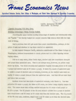 Home Economics News Service, volume 13, number 52: Careful Shopping Will Help Keep Holiday Trimmings Within Family Budget, 4-H Canning Club Helps Lady in Distress, Despite Conversation Taboo Bedbugs no Strangers to State, Cold Storage Protects Flavor and Color of Canned Goods