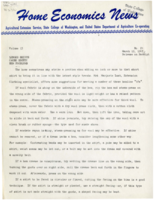 Home Economics News Service, volume 13, number 21: Longer Skirts Cause Knotty Hem Problems, Read the Label When You Buy Packaged Food, Cook Frozen Vegetables with Care