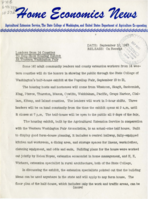 Home Economics News Service, volume 13, number 43: Leaders from 14 Counties To Help Show Housing Exhibit at Western Washington Fair, That Gay-nineties Look Also Influencing Children's Styles, It's Costly to Cut Down on Milk