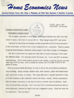 Home Economics News Service, volume 13, number 36: Mosquito Serenade No Longer Unavoidable Summer Sound, Special Recreation Specialist to Assist with 4-H Camps, Here's How to Remove Peach, Pear, Cherry and Plum Stains