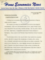 Home Economics News Service, volume 13, number 37: Holiday from Homemaking Planned in Whatcom County, Women Can Be Chic Without Complete New Wardrobe, Specialist Says, Fly Due to Join Dodo as Museum Piece, Even Tomatoes Require Careful Canning to Prevent Spoilage