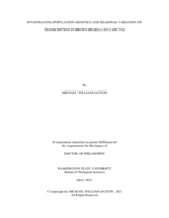 INVESTIGATING POPULATION GENETICS AND SEASONAL VARIATION OF TRANSCRIPTION IN BROWN BEARS (URSUS ARCTOS)