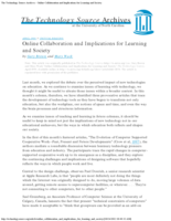 Online Collaboration and Implications for Learning and Society