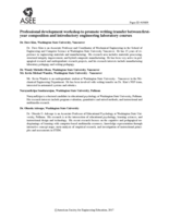 Board # 73 : Professional development workshop to promote writing transfer between first-year composition and introductory engineering laboratory courses