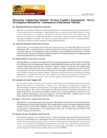 Measuring Engineering Students’ In-class Cognitive Engagement: Survey Development informed by Contemporary Educational Theories