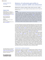 Relations of multivariate goal profiles to motivation, epistemic beliefs and achievement