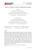 Effects of Seductive Details on Multimedia Learning