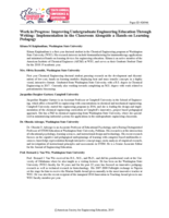 Work in Progress: Improving Undergraduate Engineering Education Through Writing: Implementation in the Classroom Alongside a Hands-on Learning Pedagogy