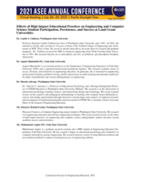 Effects of High Impact Educational Practices on Engineering and Computer Science Student Participation, Persistence, and Success at Land Grant Universities