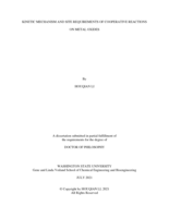 Kinetic Mechanism and Site Requirements of Cooperative Reactions on Metal Oxides