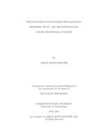 The evolution of knowledge specialization: Expertise, trust, and the supernatural across traditional cultures
