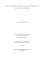 TRUST AND THRESHOLDS: EXAMINING ATHLETIC RELATIONSHIPS THROUGH A LENS OF SOCIAL EXCHANGE THEORY