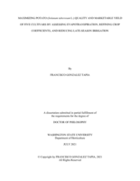 MAXIMIZING POTATO QUALITY AND MARKETABLE YIELD OF FIVE CULTIVARS BY ASSESSING EVAPOTRANSPIRATION, REFINING CROP COEFFICIENTS, AND REDUCING LATE-SEASON IRRIGATION