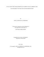 EVALUATING THE CHARACTERISTICS OF COMPOST TEAS TO IMPROVE THE SUSTAINABILITY OF CROP AND PASTURE PRODUCTION