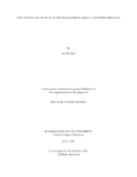 TWO ESSAYS ON MUTUAL FUND MANAGERIAL SKILLS AND PERFORMANCE