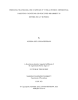 Perinatal Trauma-Related Symptoms in Veteran Women: Differential Parenting Cognitions and Perceived Impairment in Mother-Infant Bonding