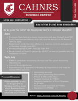 CAHNRS Business Center Newsletter, June 2021