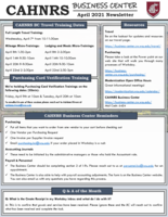 CAHNRS Business Center Newsletter, April 2021