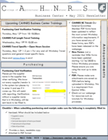 CAHNRS Business Center Newsletter, May 2021