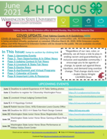 WSU Yakima County Extension 4-H Focus, June 2021