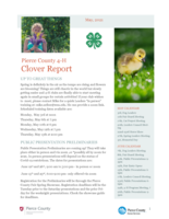 Pierce County 4-H Clover Report News and Announcements, May 2021