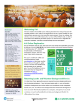 Pierce County 4-H Clover Report News and Announcements, October 2020