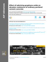Effect of admixing graphene oxide on abrasion resistance of ordinary portland cement concrete
