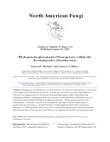 Phylogenetic placement of four genera within the Leotiomycetes (Ascomycota)