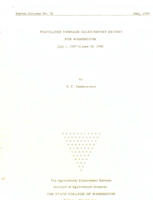 Fertilizer Tonnage Sales Survey Report for Washington July 1, 1947 to June 30, 1948