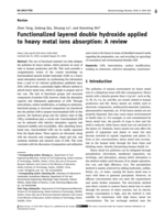 Functionalized layered double hydroxide applied to heavy metal ions absorption: A review