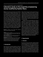 Laboratory study on the properties of plastering mortar modified by feather fibers