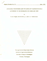 Available Phosphorus and Potassium of Washington Soils According to the Neubauer Rye Seedling Test