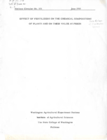 Effect of Fertilizer on the Chemical Compositions of Plants and on their Value as Feeds