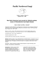 New North American host records for Seifertia azaleae, cause of Rhododendron bud blight disease
