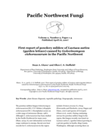 First report of powdery mildew of Lactuca sativa (garden lettuce) caused by Golovinomyces cichoracearum in the Pacific Northwest
