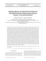 Spatial patterns of maternal investment in Strongylocentrotus franciscanus along a marine–terrestrial gradient