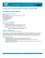 Project 042: Acoustical Model of Mach Cutoff Flight