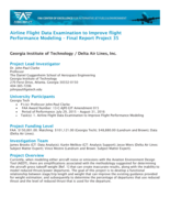 Project 035: Airline Flight Data Examination to Improve flight Performance Modeling   Final Report