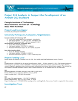 Project 014: Analysis to Support the Development of an Aircraft CO2 Standard