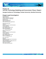 Project 010: Aircraft Technology Modeling and Assessment: Phase I Report