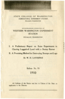 I. A Preliminary Report on Some Experiments in Clearing Logged-Off Land with a Stump Burner; II. A Promising Method for Destroying Stumps and Logs