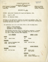Specialists' Schedules for August and September, 1941