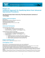 Project 023: Analytical Approach for Qualifying Noise from Advanced Operational Procedures
