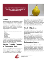 2020 cost estimates of producing Bartlett pears for canning in Washington State