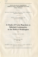 A Study of Farm Migration in Selected Communities in the State of Washington